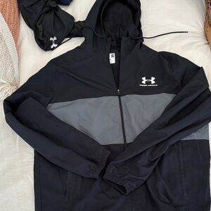 Under Armour Black and Gray Hooded Jacket